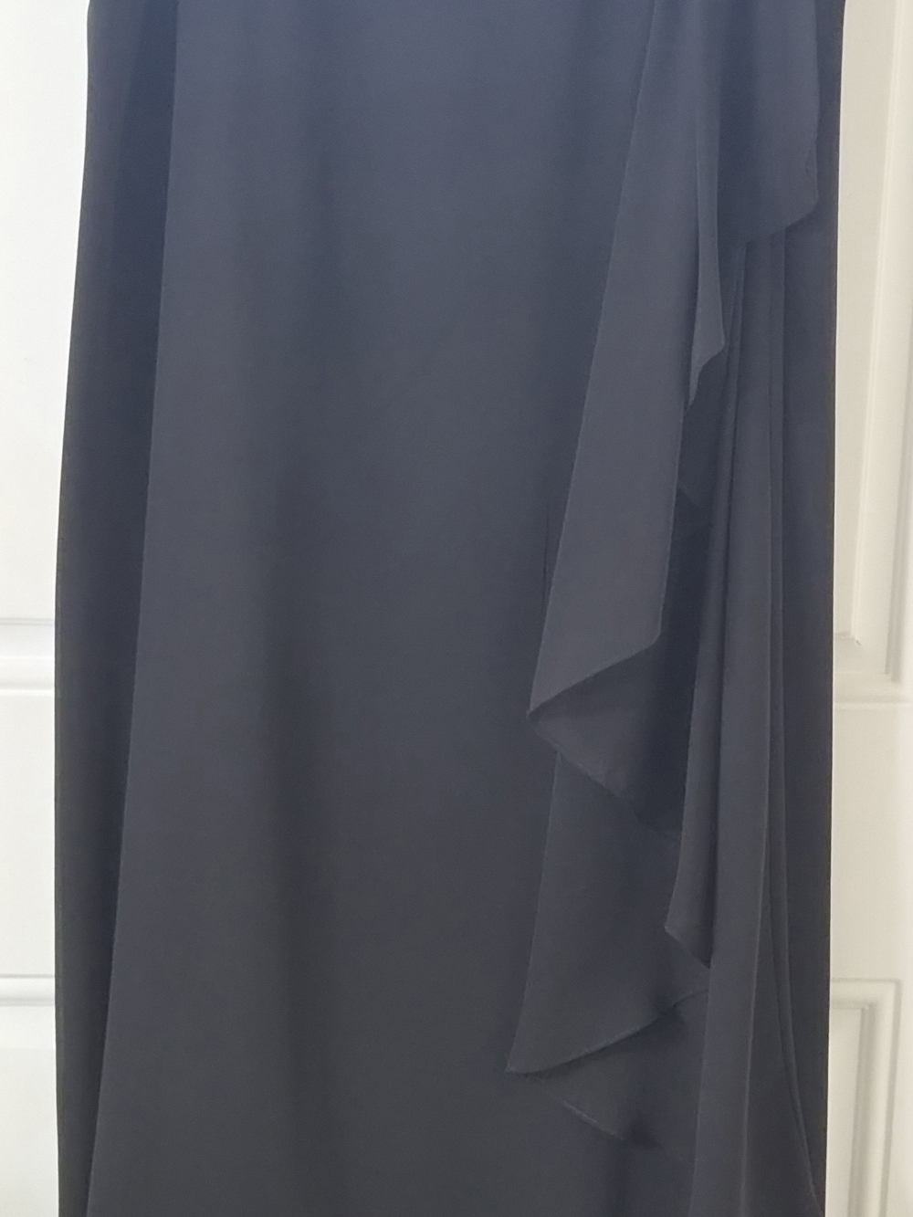 Adrianna Papell Black Cascade Ruffle Maxi Skirt